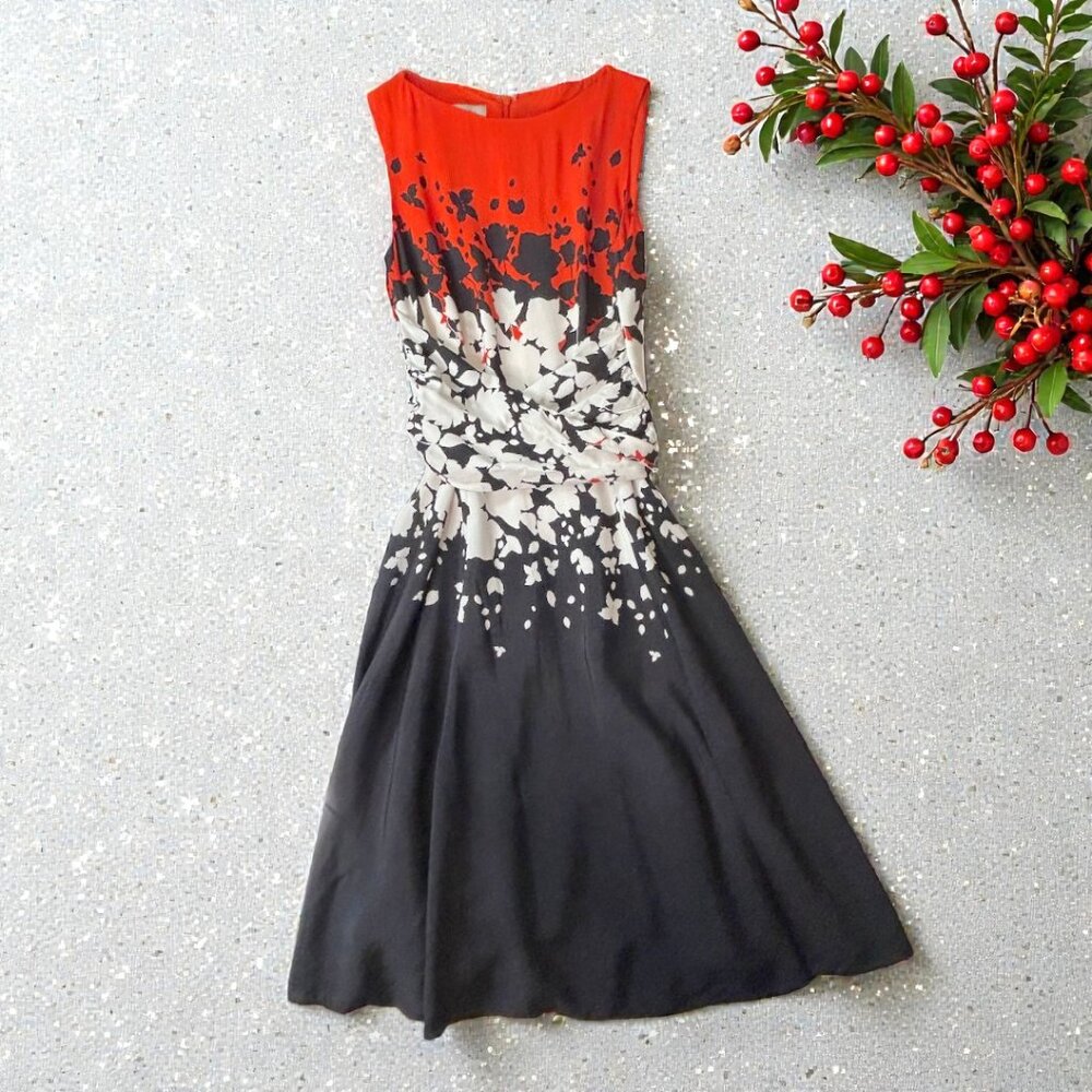 Hobbs red/black/white Connie dress